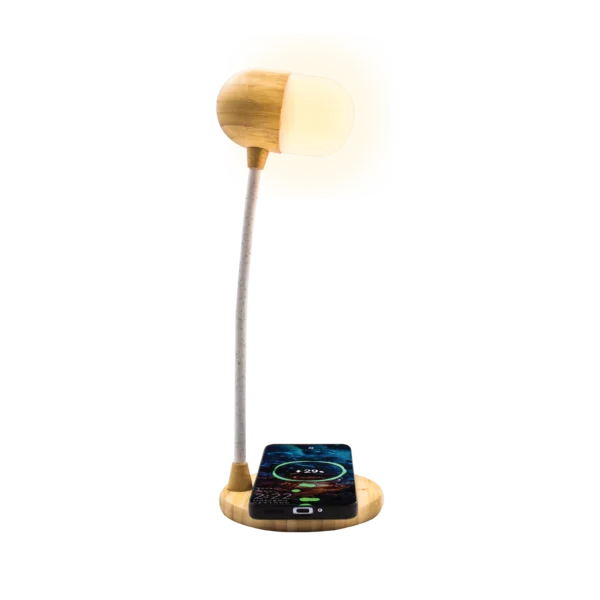 Lampada Bambù con ricarica telefonica e speaker - BLC2001 - immagine 5