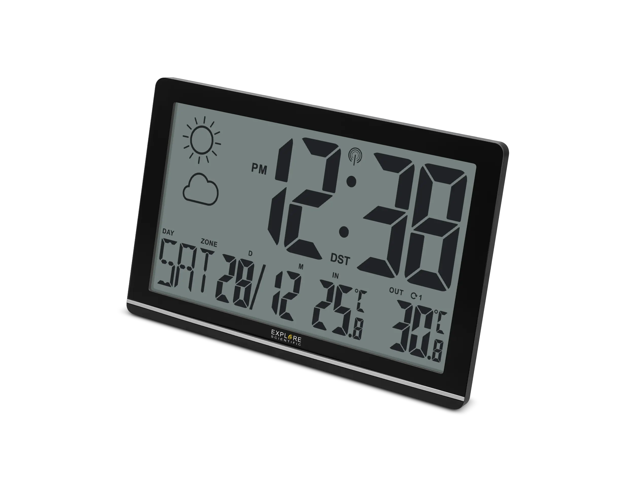 Orologio Da Parete Radiocontrollato LCD Con Telecomando | Temperatura, Allarme E Conto Alla Rovescia